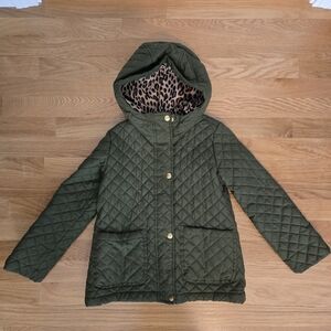 J.Crew Girl Quilted Green Jacket Size 6/7